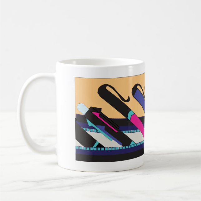 Retro-Schultüten-Bleistiftetui-Design Kaffeetasse (Links)