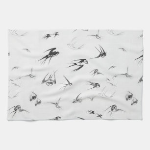 Retro-Schwalbe Vogel Natur Tier Geschirrtuch
