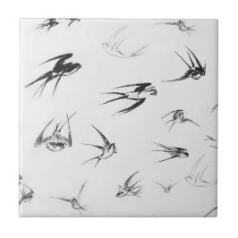 Retro Schwalben-Vogel-Natur-Tier Fliese