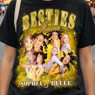 Retro Schwarz Gelbe Besties Y2K Bootleg Fotos hinz T-Shirt