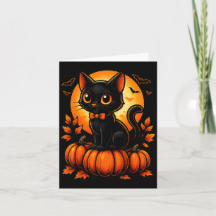 Retro Schwarz Katzen Halloween Kürbis Kostüm für Karte