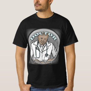 Retro schwarz männlicher Arzt T-Shirt