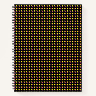 Retro-Schwarz-Neon-Gelb-Dots-Muster der 80er/90er Notizbuch