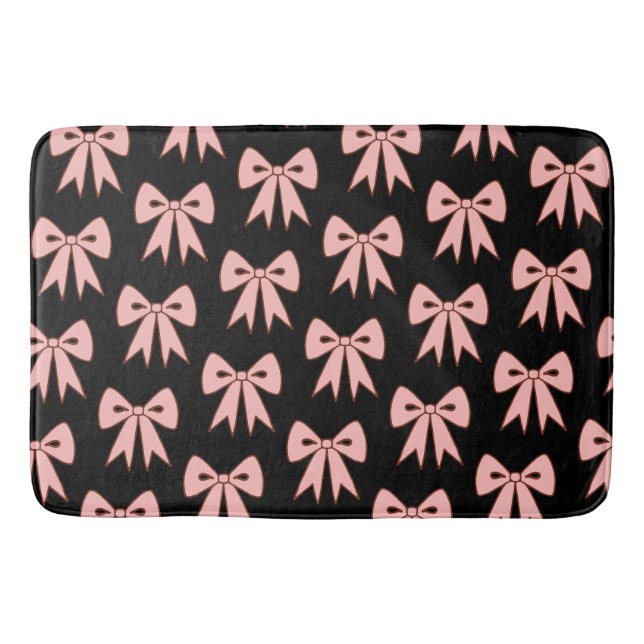 Retro Schwarz Rosa Bögen Badezimmer Teppich Badematte (Vorderseite)