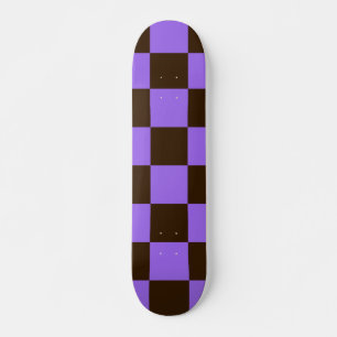Retro Schwarz und Violett Karomuster Skateboard