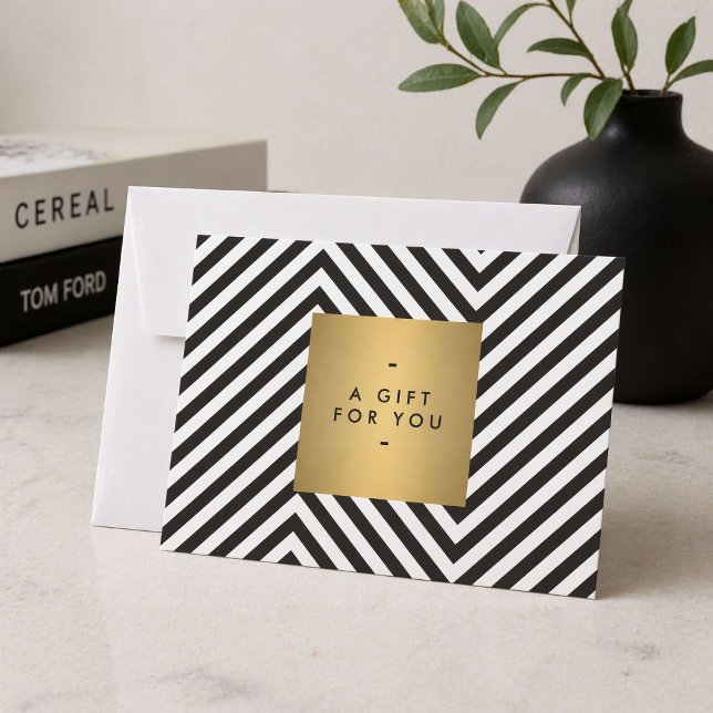 Retro Schwarz und Weiß Muster Gold Name Geschenkta (Von Creator hochgeladen)