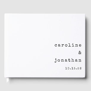 Retro Schwarz und Weiß Schreibmaschine Custom Wedd Gästebuch