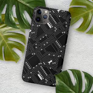 Retro Schwarz Weiß Cooler Computer-Schaltkreisplat iPhone 16 Pro Max Hülle