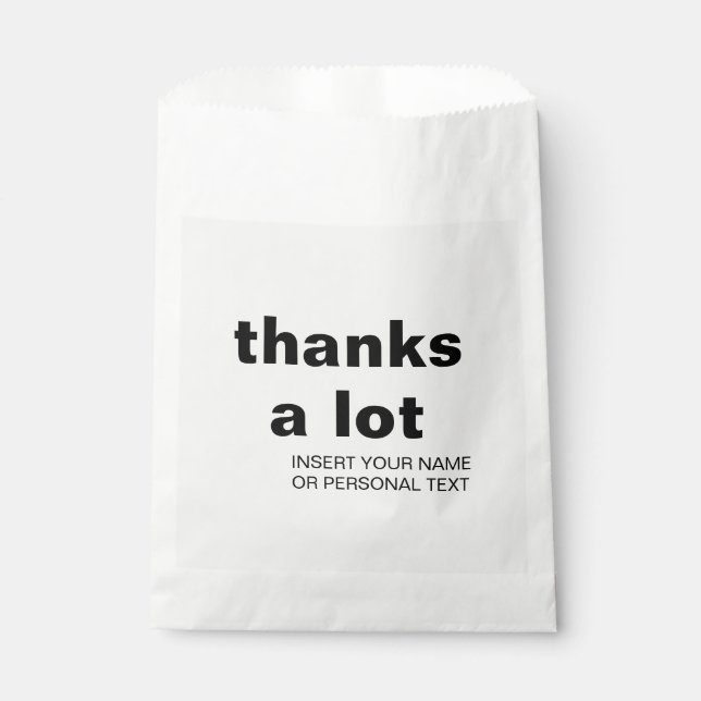 Retro Schwarz-Weiß-Dankeschön-Stil Geschenktütchen (Vorderseite)