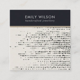 RETRO SCHWARZ-WEISS DOTS STUDIEREN ERFAHRUNGSKARTE QUADRATISCHE VISITENKARTE