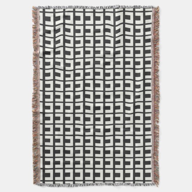 Retro Schwarz-weiß Geometric Mid Century Modern Decke (Vorderseite Vertikal)