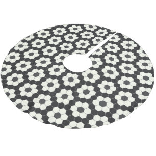 Retro Schwarz-Weiß-Geometrische Hexagon-Tile    Polyester Weihnachtsbaumdecke