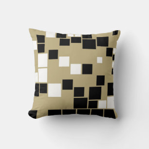 Retro Schwarz-Weiß-Muster Nahtlose Kunst Kissen
