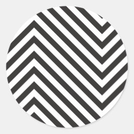 Retro Schwarz-Weiß-Muster Runder Aufkleber