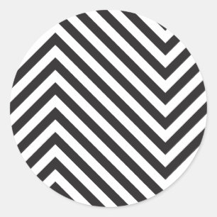 Retro Schwarz-Weiß-Muster Runder Aufkleber