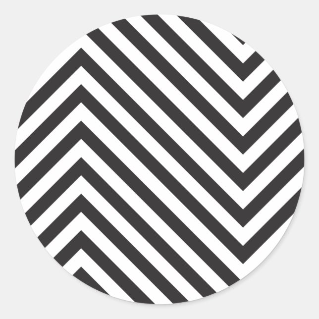 Retro Schwarz-Weiß-Muster Runder Aufkleber (Vorderseite)