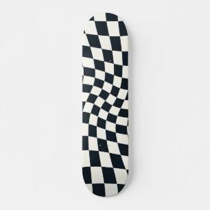 Retro Schwarz-Weiß-Pastelltafel Skateboard