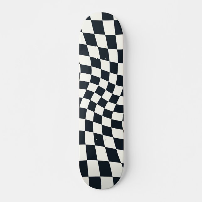 Retro Schwarz-Weiß-Pastelltafel Skateboard (Vorne)