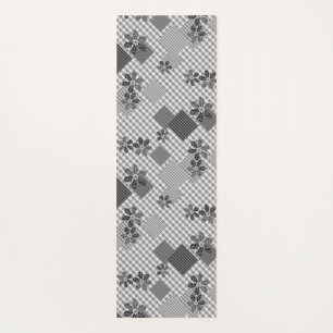 Retro Schwarz-Weiß-Patchwork-Landhaus-Stil Muster Yogamatte