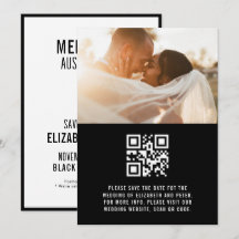 Retro Schwarz Weiß QR-Code Hochzeitswebsite