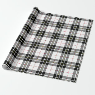 Retro Schwarz Weiß Weihnachten Neujahr Tartan Karo Geschenkpapier