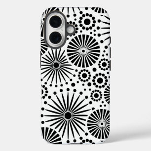 Retro Schwarz-weiße Blume iPhone 5 Fall iPhone 16 Hülle
