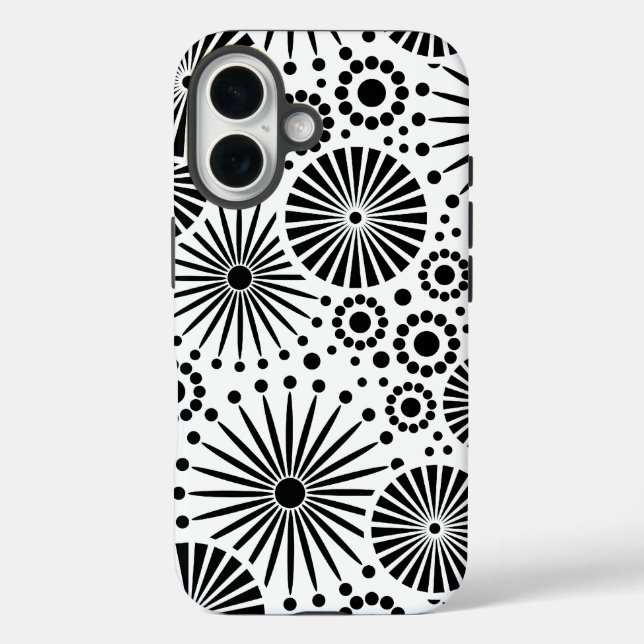 Retro Schwarz-weiße Blume iPhone 5 Fall Case-Mate iPhone Hülle (Rückseite)