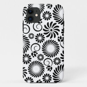 Retro Schwarz-weiße Blume iPhone 5 Fall 11 Hülle