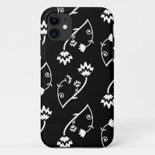 Retro Schwarz-weiße Blume iPhone 5 Fall iPhone 11 Hülle