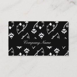 Retro-Schwarz-weiße Blume-Visitenkarte Visitenkarte