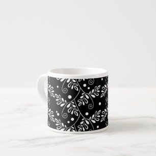 Retro Schwarz-weiße Espresso Tasse