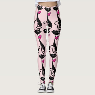 RETRO SCHWARZE CAT-LEGGINGS LEGGINGS