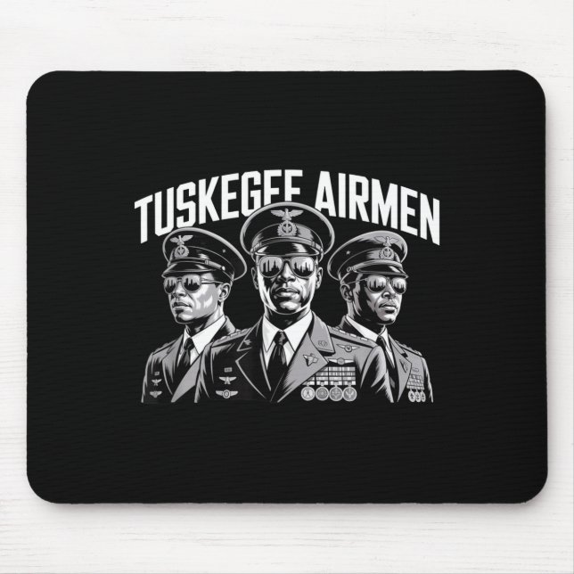 Retro Schwarze Flieger Schwarze Geschichte Zweiter Mousepad (Vorne)