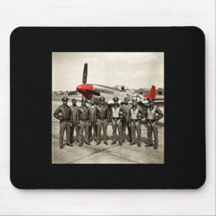 Retro schwarze Flieger Schwarze Geschichte Zweiter Mousepad