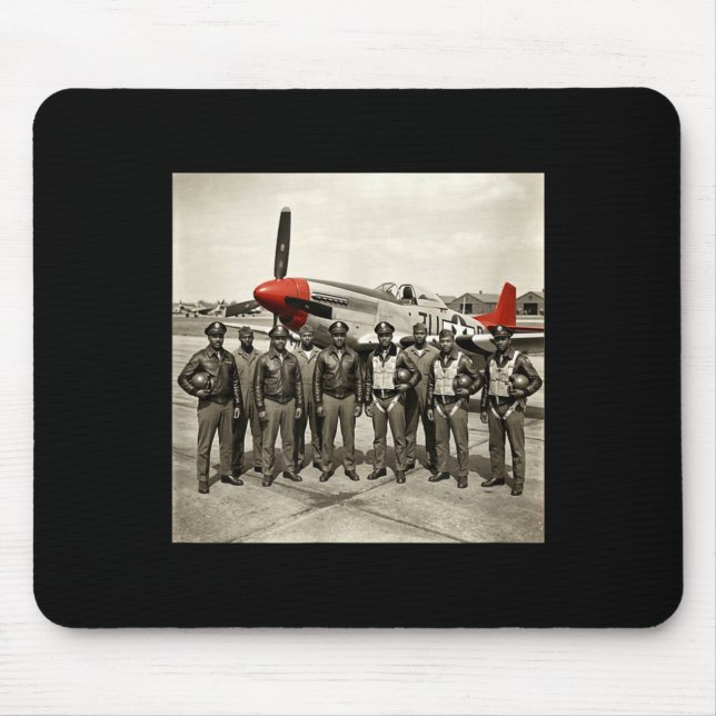 Retro schwarze Flieger Schwarze Geschichte Zweiter Mousepad (Vorne)