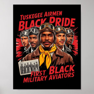 Retro Schwarze Flieger Schwarze Geschichte Zweiter Poster