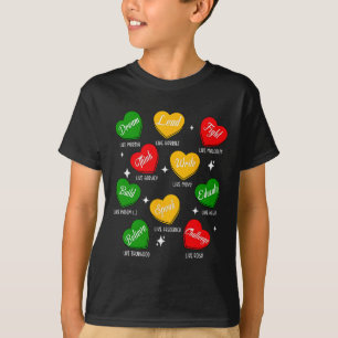 Retro Schwarze Geschichte Herzen Träumen wie Marti T-Shirt