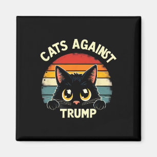 Retro-Schwarze Katzen gegen Trump 1 Magnet