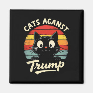 Retro-Schwarze Katzen gegen Trump 3 Magnet