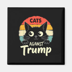 Retro-schwarze Katzen gegen Trump Magnet