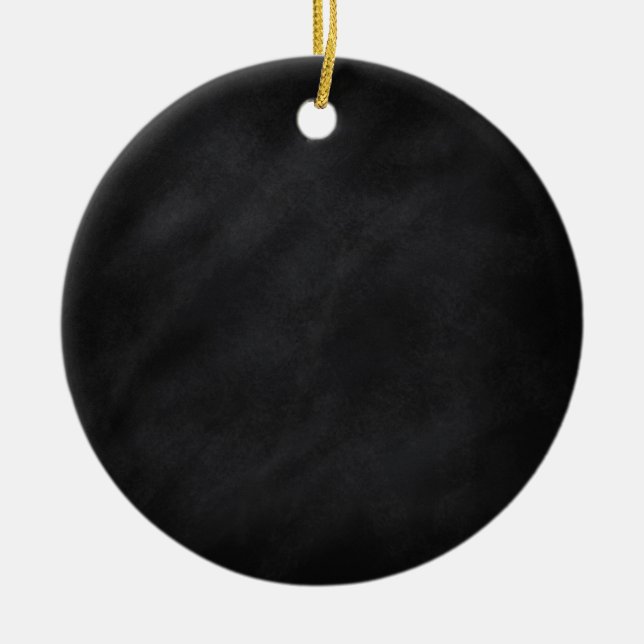 Retro Schwarze Khalkboard Textur Keramik Ornament (Vorne)