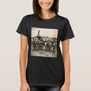 Retro schwarze Luftwaffenpiloten schwarze Geschich T-Shirt