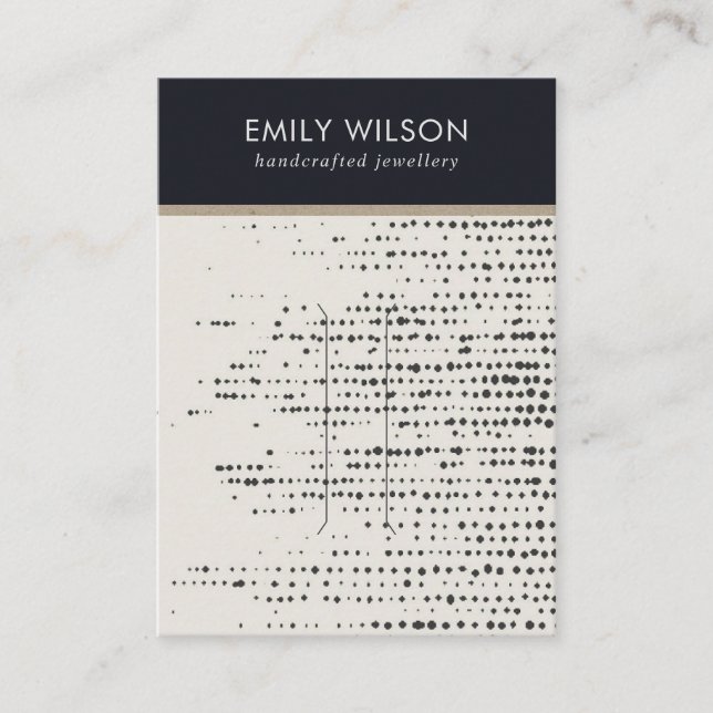 RETRO SCHWARZE UND WEISSE DOPPEN HAARKLIP-DISPLAKA VISITENKARTE (Vorderseite)