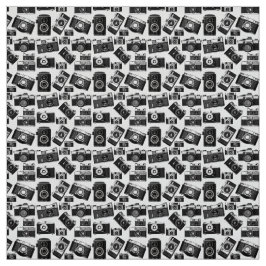 RETRO-SCHWARZE UND WEISSE FOTOGRAFISCHE KAMERAS-MO STOFF