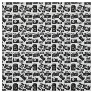RETRO-SCHWARZE UND WEISSE FOTOGRAFISCHE KAMERAS-MO STOFF