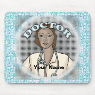 Retro-schwarze weibliche Ärztin Mousepad