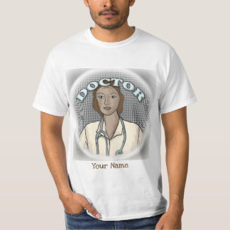 Retro-schwarze weibliche Ärztin T-Shirt