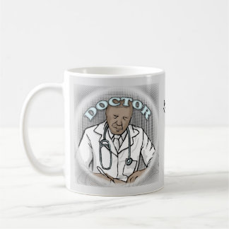 Retro schwarzer männlicher Arzt Kaffeetasse