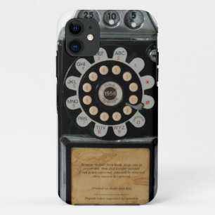 Retro schwarzer Münztelefonkasten iPhone 11 Hülle