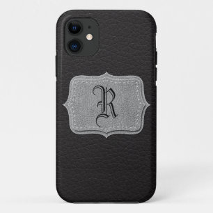 Retro schwarzes ledernes personalisiertes Case-Mate iPhone hülle